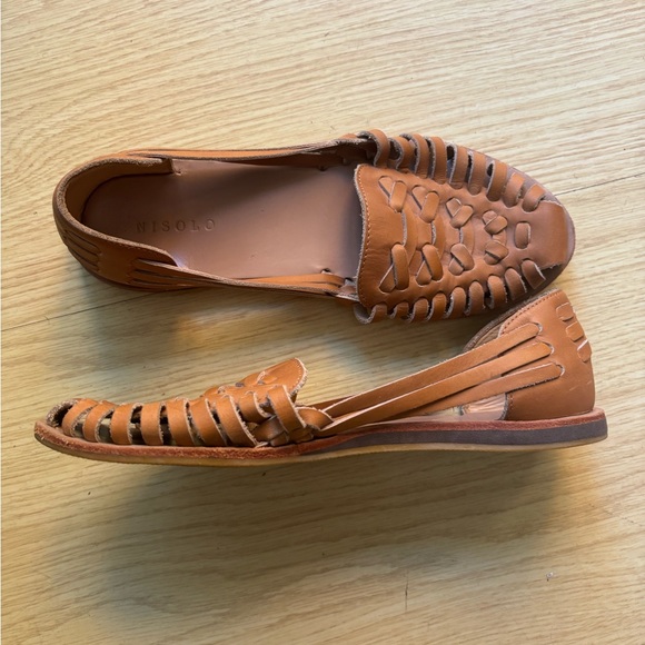 Tan Leather Huarache Flats - Picture 2 of 2